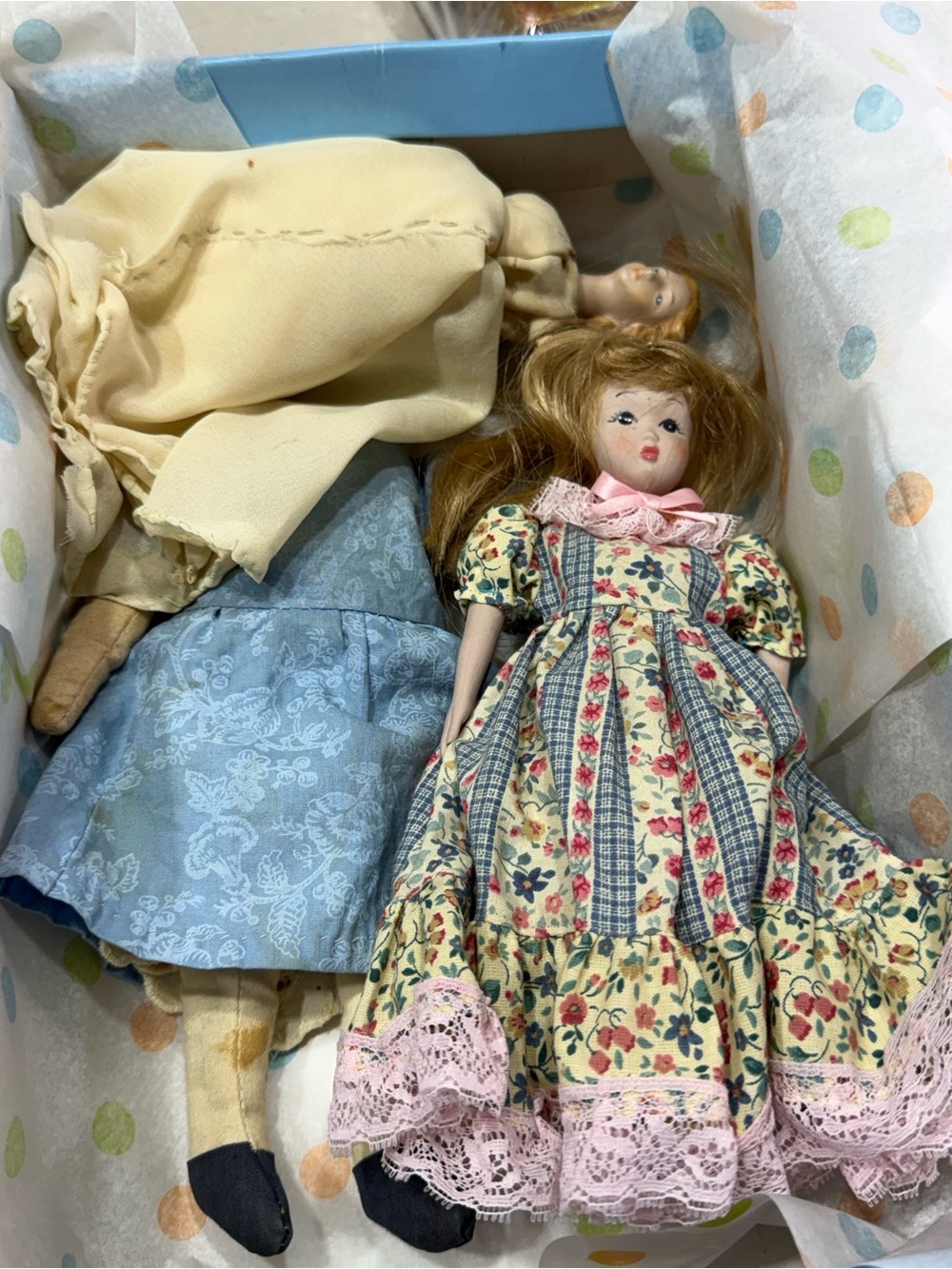 Box of Assorted Dolls and Clothing - Blue, White, Cream, Red, Black - Picture 10 of 14